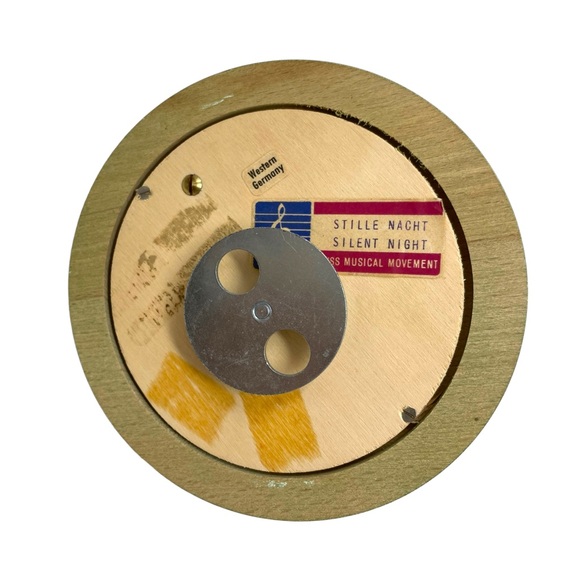 Vintage Mapsa Swiss Music Movement Christmas Music Box Decor Silent Night German - Picture 4 of 10